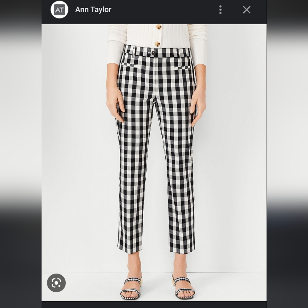 Ann Taylor The Crop Gingham Pants